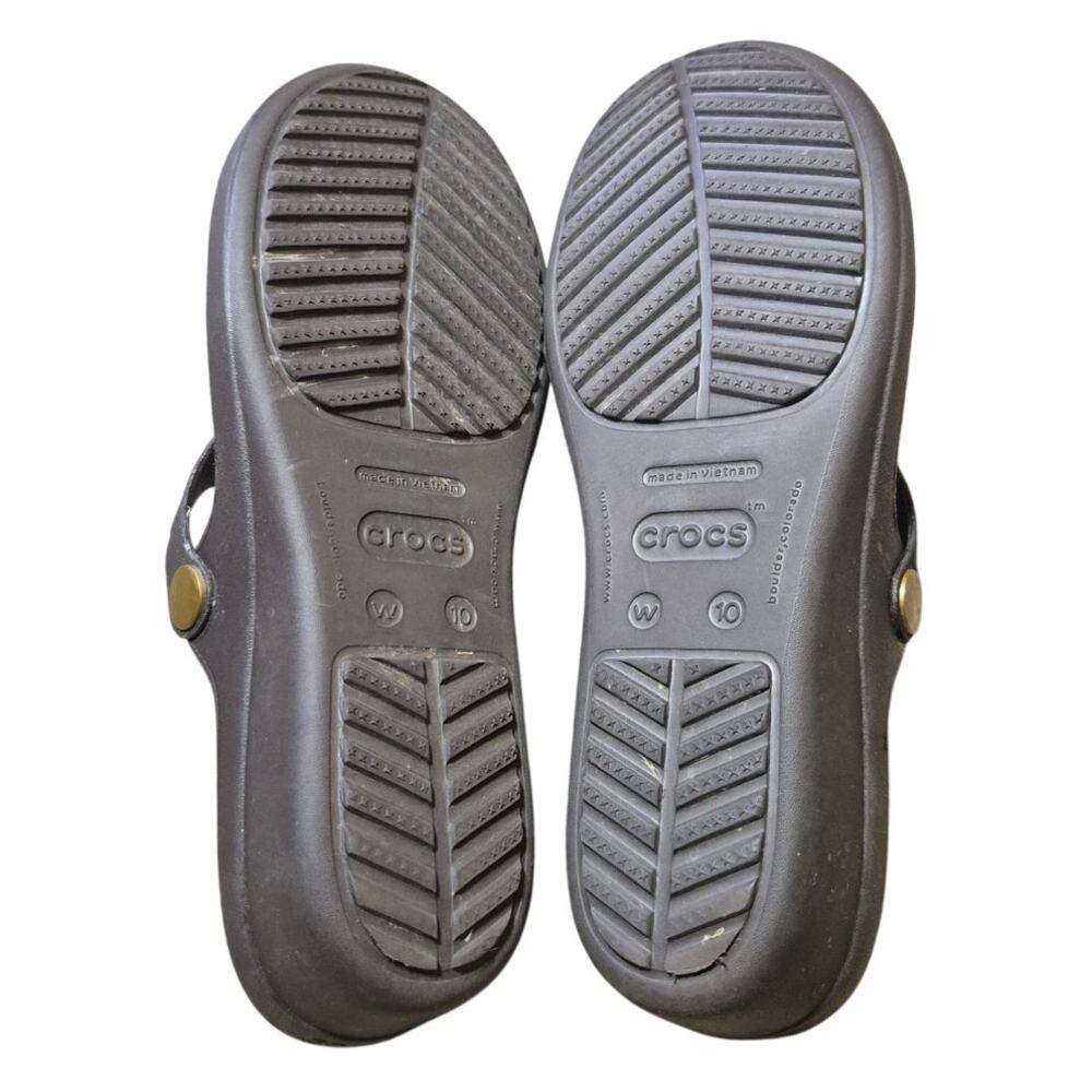 Crocs Sanrah Beveled Circle Wedge Sandals Size W10 - Picture 7 of 7